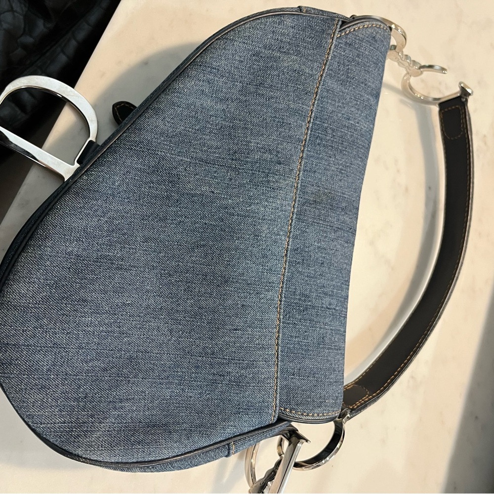 RARE Christian Dior Galliano Denim Embellished Saddle Bag - Picture 12 of 16